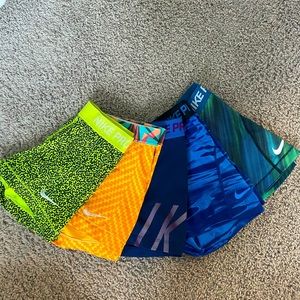 SET OF 5 NIKE PRO WORKOUT SHORTS